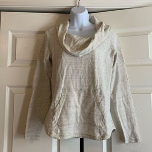 COWL NECK, by LUCY, cotton, SP, great condition, off white w/gray under tone